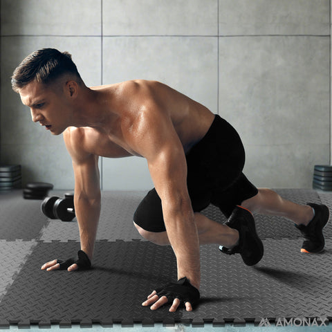 60x60cm 64 TILES (256 SQ FT) Fitness Equipment Mat - Black