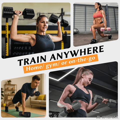 Adjustable Dumbbell Set – 5-in-1 Quick-Release ( Grey 5kg ×2)