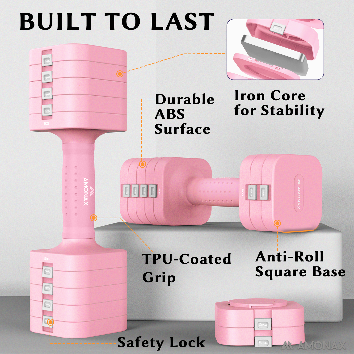 5-in-1 Adjustable Weights Dumbbells Set