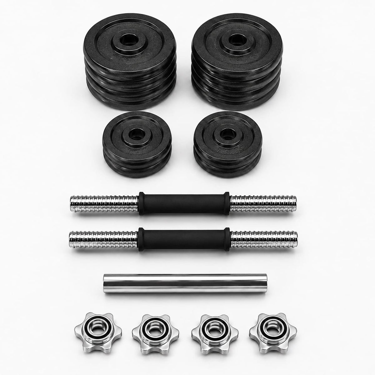 Cast Iron Adjustable Dumbbell & Barbell Set for Home Gym (15–50kg)