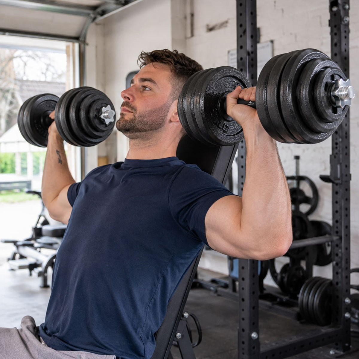 Cast Iron Adjustable Dumbbell & Barbell Set for Home Gym (15–50kg)
