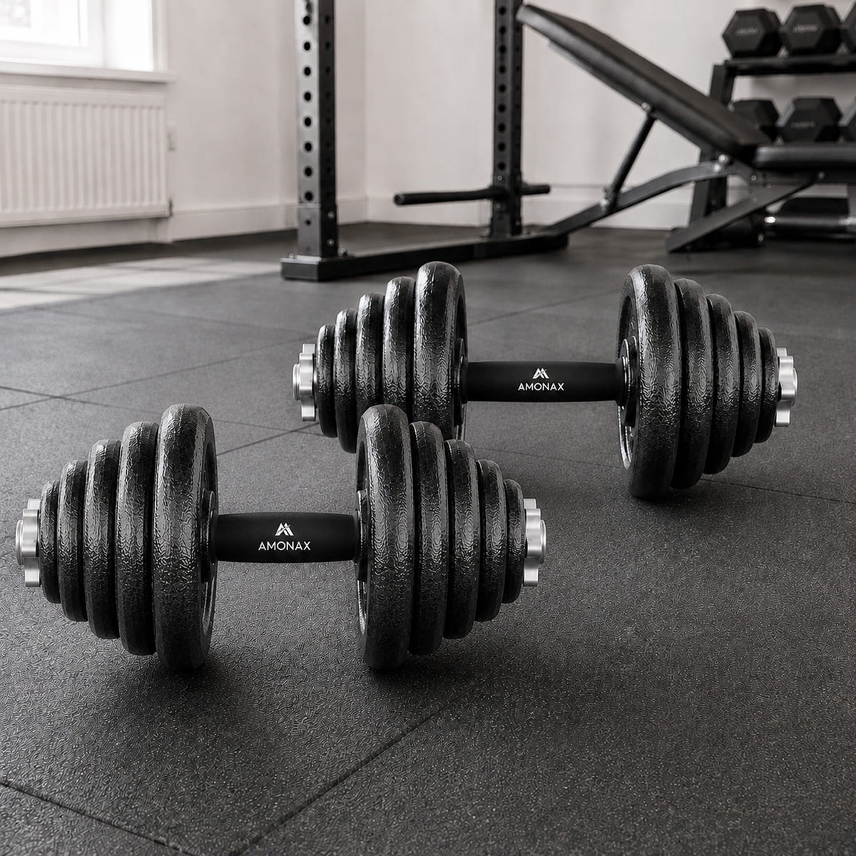 Cast Iron Adjustable Dumbbell & Barbell Set for Home Gym (15–50kg)