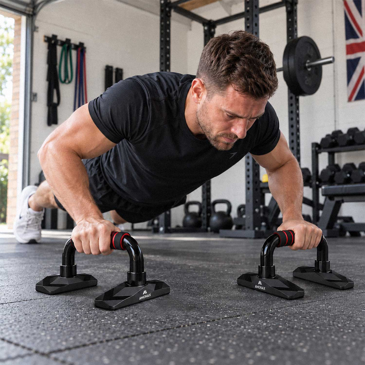 Ab Roller Set with Skipping Rope & Push Up Bars – Home Workout Kit for Core Training