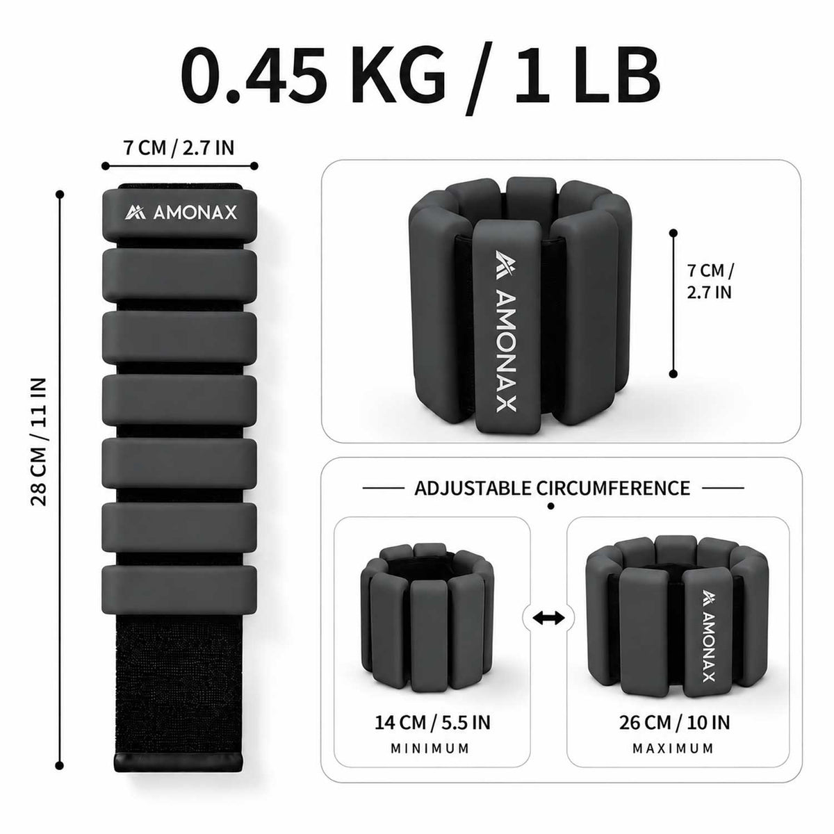 Adjustable Wrist Weights for Yoga, Walking & Home Workouts – 1lb/2lb Pair