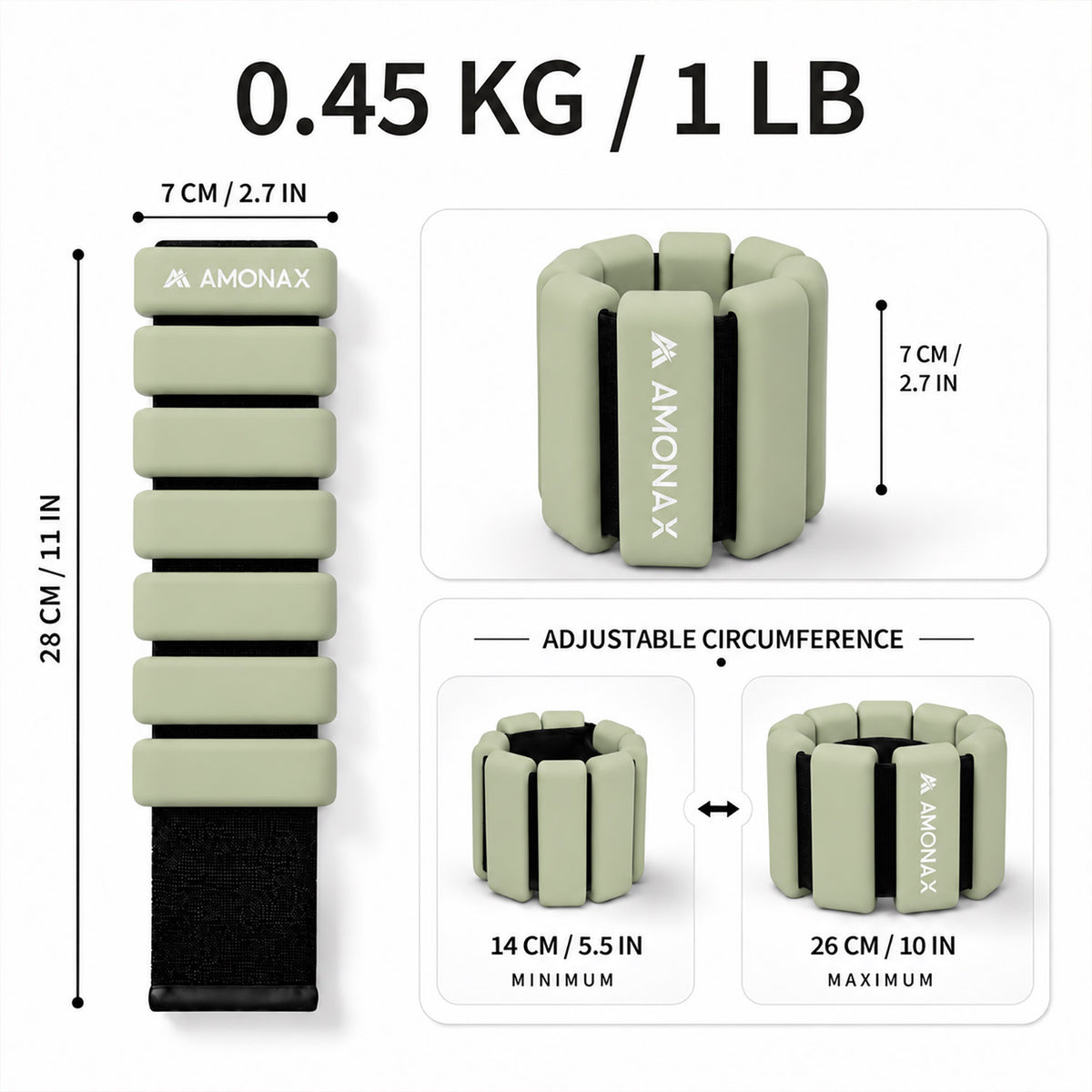 Adjustable Wrist Weights for Yoga, Walking & Home Workouts – 1lb/2lb Pair