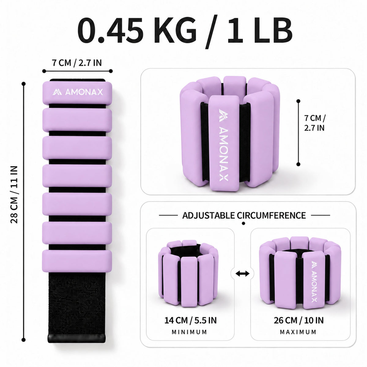 Adjustable Wrist Weights for Yoga, Walking & Home Workouts – 1lb/2lb Pair