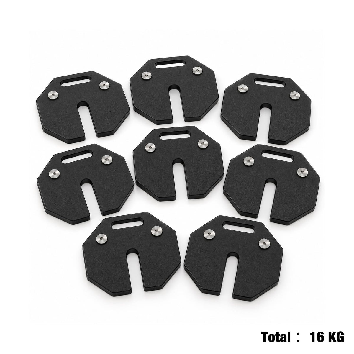 Eight 2kg expansion weight plates for AMONAX Quick-Change adjustable dumbbell