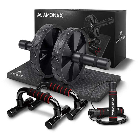 Ab Roller Set – Home Workout Kit with Skipping Rope Push Up Bars