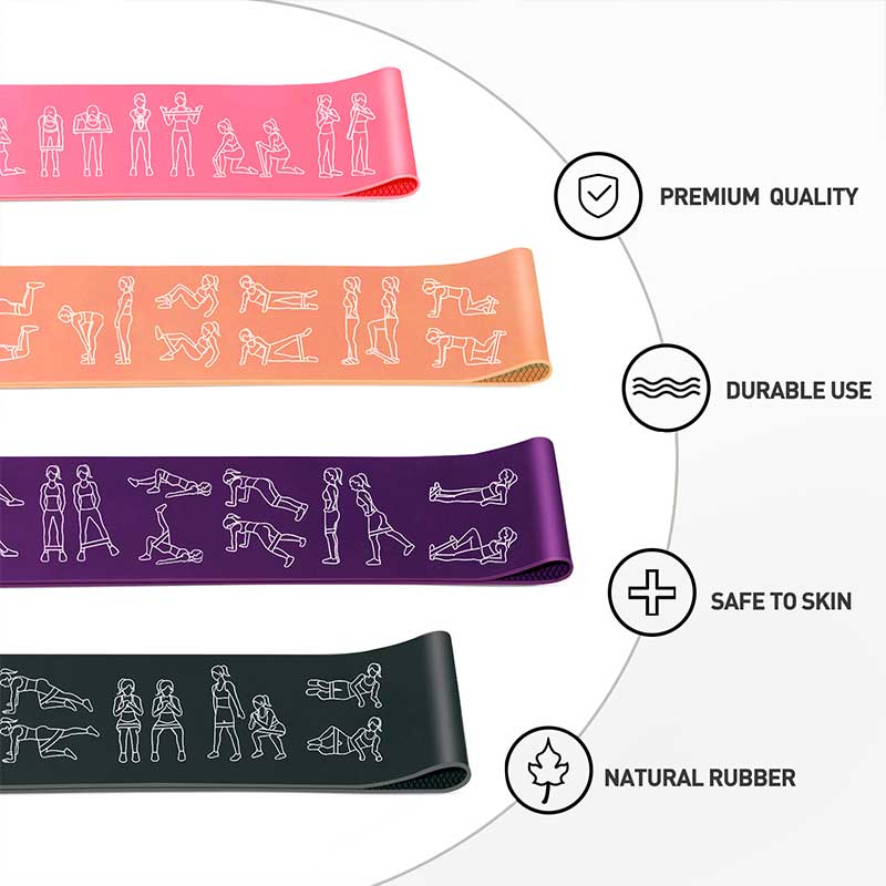 Elastic long resistance stretch bands for yoga and pilates