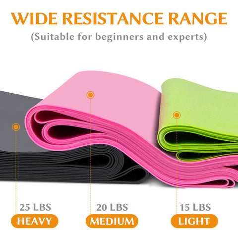 Elastic long resistance stretch bands for yoga and pilates