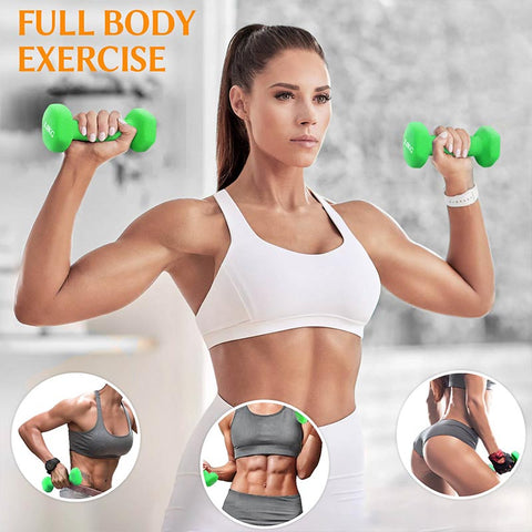 Ladies small rubber handheld dumbbells set for beginners