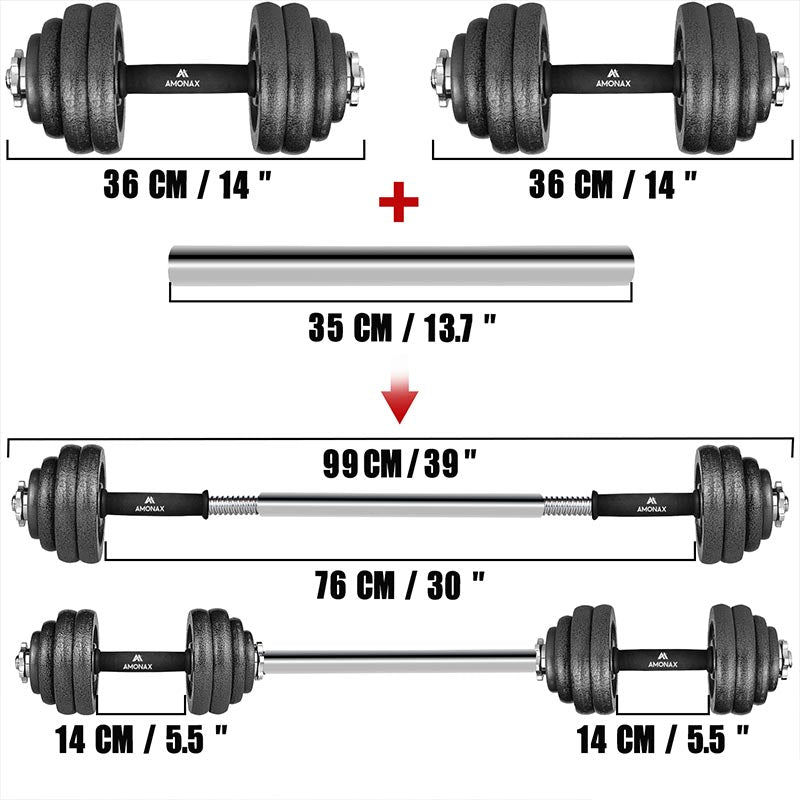 barbell and dumbbell set