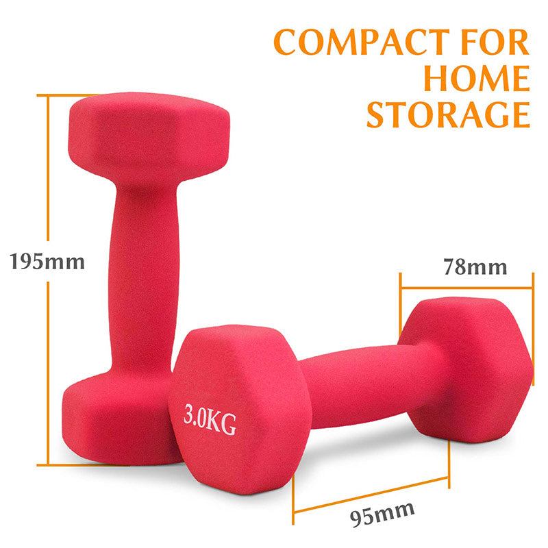 3KG Women’s Pink Hand Dumbbells Pair Set (Total 6KG Weights)