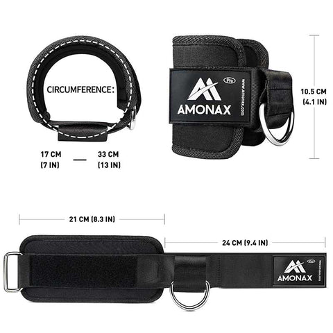 Ankle Straps for Cable Machines Black (Pair)