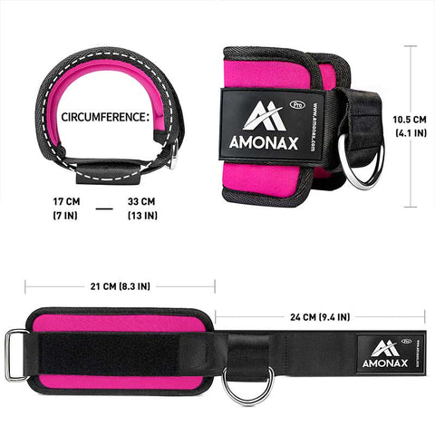 Ankle Straps for Cable Machines Pink (Single)