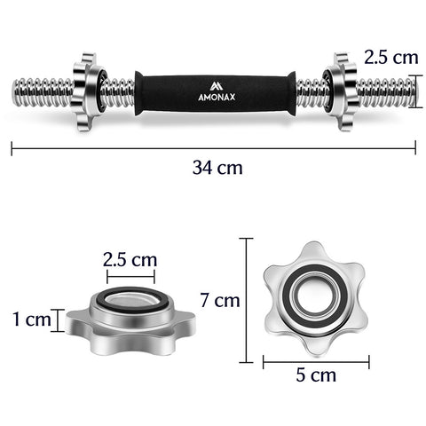 Dumbbell bar set (1 inch) with spinlock